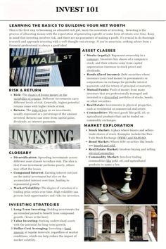 a brochure for investing and investments