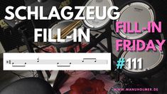 the words schlagzeug fill in friday 11 on top of drum heads