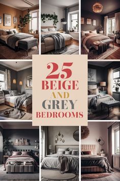 the cover of 25 bedroom and grey bedroom designs