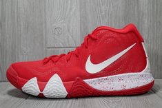 (9/10-Excellent Condition-minimal wear)  Nike Kyrie 4 TB University Red Shoes  Style # AV2296-600  Mens US Size: 13 Our Goal is to Help You Get that Perfect Purchase  We are a family business that have selling on eBay for the past 10 years. We focus mainly on athletic shoes but also have select clothing options like jackets, jerseys, and other athletic gear Our reputation is extremely important to us, and we strive to ensure that you can buy with confidence. If you have questions about any of our products or need additional photos, please don’t hesitate to shoot us a message. ALL OUR PRODUCTS ARE AUTHENTIC AND WERE PURCHASED FROM A U.S. BASED NATIONAL RETAILER We carefully inspect all our inventory and are fully transparent with any condition issues to the best of our knowledge. We do all Kyries Shoes Red, Kyrie 4, Athletic Gear, Nike Kyrie, Family Business, Red Shoes, Shoes Shoes, Selling On Ebay, Size 13