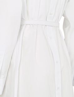 100% Cotton Luxury Collared Formal Dress, Elegant Belted Shirt Dress For Daywear, Luxury Collared Dress For Formal Occasions, Chic Workwear Dress With Concealed Placket, Classic Shirt Dress With Spread Collar For Daywear, Classic Spread Collar Dress For Work, Elegant Collared Midi Dress For Daywear, Classic Shirt Dress With Hidden Button Closure For Daywear, Classic Midi Dress With Spread Collar For Office