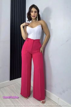 Pink Pants Outfit, Fiesta Outfit, Outfit Primavera, Outfit Mujer, Elegante Casual, Classy Casual Outfits, Women Formals, Pinterest Fashion, Pink Outfits