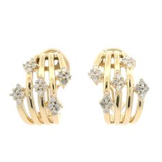 -- Stone(s) -- (40) Natural Genuine Diamonds - Round Brilliant Cut - Prong Set - I2-I3 Clarity - G-I Color - 0.40ctw (approx.) Material: Solid 14K Yellow Gold Weight: 7.28 Grams Backing: Post Backs w/ Omega Closures (Pierced ears are required.) Overall Width: 15mm (0.59") Overall Height: 18.58mm (0.73") Thickness: 13.35mm projection off the ear Condition: Like New! Stock Number: JO-01036121 Ear Cuffs, Cuff Earrings, Fine Jewellery Earrings, Round Brilliant, Prong Setting, Ear Piercings, Antique Jewelry, Jewelry Earrings Dangle, Etsy Earrings