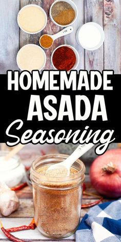 homemade asada seasoning recipe in a mason jar