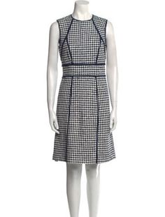 Michael Kors A-Line DressBluePlaid PrintRaw-Edge & Mesh AccentsSleeveless with Crew NeckConcealed Zip Closure at BackDesigner Fit: Dresses by Michael Kors typically fit true to size. Michael Kors Dress Print Greek, Knee Length Dress, Knee Length, Print Patterns, Michael Kors, Plaid, Dress Outfits, Clothes For Women, Dresses