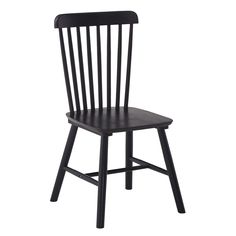 a black wooden chair against a white background