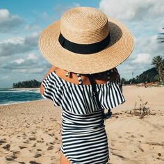 Mini Wave One-Piece, Pana Stripe Swim Season, Fitness Lifestyle, Ruffle Top, Stripe Print, Summer Sale, Panama Hat, Floppy Hat, Navy And White, White Stripe