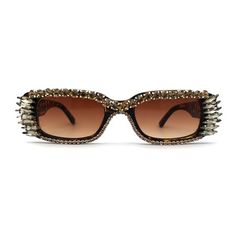 Women's funky heavy iced out oversized rhinestone sparkling thick plastic rectangular fashion sunglasses. Size: large.  Color: Brown.  Gender: female.  Age Group: adult. Brown Rectangular Sunglasses For Party, Rectangular Brown Sunglasses For Party, Rectangular Sunglasses, Oversized Sunglasses, Fashion Sunglasses, Cloth Bags, Tortoise, Sunglasses Accessories, Rayban Wayfarer