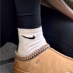 One Pair Never Worn Crocs With Nike Socks, Casual No-show Winter Socks, Nike Non-slip Casual Socks, Nike Casual Non-slip Socks, Casual Non-slip Nike Socks, Nike Socks Over Leggings Outfit, Nike Socks Aesthetic, Nike Socks Women, Nike Socks Outfit