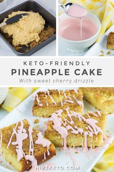 keto - friendly pineapple upside down cake with sweet cherry drizzle