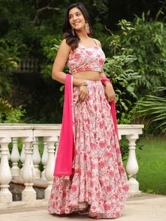 Bridesmaid Lehenga Tiered Lehenga, Bridesmaid Attire, Lace Straps, Lehenga Choli, Floral Printed, Indian Wedding, New Black, Pure Cotton