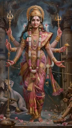 a painting of the hindu god