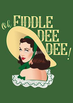 a woman wearing a hat with the words fiddle bee dee on it's chest