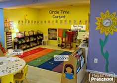 the children's room is brightly decorated and ready to be used as a library