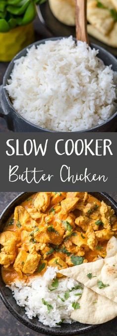 slow cooker butter chicken with rice in it