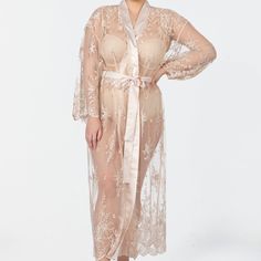 Darling Plus Robe - 220X - Champagne Sleep & Lounge - Sleep - Robes & Kimonos Rya Collection CHAMPAGNE 1X Fitted Lace Robe With Lace Trim, Elegant Lace Dress With Scalloped Lace For Wedding Night, Elegant Scalloped Lace Dress For Wedding Night, Elegant Scalloped Lace Gown For Wedding Night, Elegant Scalloped Lace Wedding Night Gown, Elegant Scalloped Lace Wedding Gown, Elegant Lace Gown With Sheer Details, Fitted Sheer Lace Robe, Fitted Lace Robe With Sheer Details