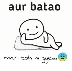 an image of a cartoon character with the caption'aur batao '