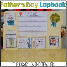 a father's day lapbook with pictures on it