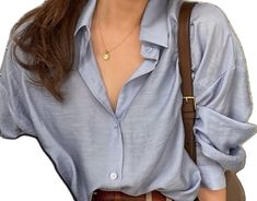 Chic Blue Shirt For Everyday, Chic Everyday Blue Blouse, Chic Blue Everyday Blouse, Everyday Blue Blouse With Button Closure, Light Blue Shirt For Fall Day Out, Chic Everyday Blue Shirt, Blue Everyday Blouse For Fall, Everyday Blue Blouse For Fall, Blue Blouse For Everyday Fall Wear