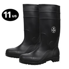 Trendy Fashion Men Waterproof Rain Boots w/Steel Toe Rubber Mud Garden Snow Barn Working US 11, Womens Shoes Work Boots, Rain Boots, Black Boots, High Tops, Shoe Boots, Tops Designs, Boots, Black