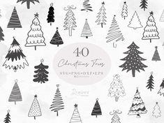 40 christmas tree svt clipart designs for silhouettes and crickles