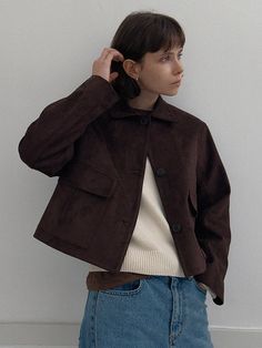 Composition : POLYESTER 94% POLYURETHANE 6%Color : D.brownCountry of Origin : KOREA Deep Autumn, Style Inspiration Fall, Pocket Jacket, Fall Style, Fit Check, Favorite Outfit, Fall Outfits, Personal Style, Autumn Fashion