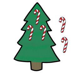 a drawing of a christmas tree with candy canes