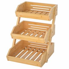 PRICES MAY VARY. PRODUCE ORGANIZER: 3 tier breathable structure allows air to flow from different angles. Great for organizing fruit and vegetables and keep them fresh and last longer. STRONG AND STURDY: The fruit basket is made of high-quality bamboo, 1.5cm thick board, which has good load-bearing capacity, firm without shaking. STORAGE DISPLAY: Each level of vegetable holder can hold more than a dozen fruits and vegetables. Organize your daily kitchen foods and keep them within arm's reach, he Bamboo Countertop, Organiser Cucina, Produce Baskets, Vegetable Rack, Tiered Fruit Basket, Produce Storage, Wooden Trays, Fruit And Vegetable Storage, Fruit Holder