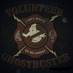 there is a ghost on the back of this t - shirt that says volunteer, i can't afraid of no ghost