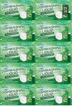 12 packs of dishwashing liquid with aloeine, fresh mint and lemon