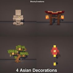 Minecraft Asian Village, Blockycreations Minecraft, Chinese Minecraft Builds, Minecraft Japanese Interior, Minecraft Asian Builds, Minecraft Shrine, Construction Minecraft