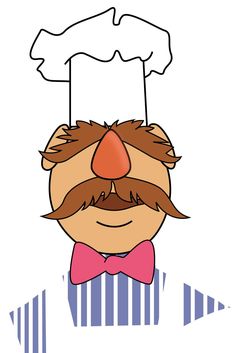 an image of a man with a mustache and bow tie wearing a chef's hat