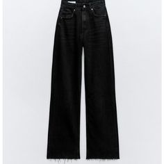 Zara Wide Leg Jeans New With Tags! High Waist Sold Out Online Wide Leg Black Jeans, Zara Wide Leg Jeans, Black Jeans Women, High Rise Wide Leg Jeans, Zara Jeans, Zara Pants, Zara Black, Zara Women, Sweatshirt Shirt