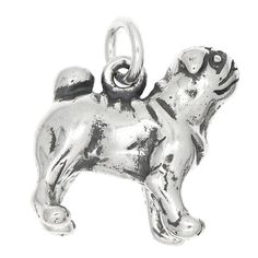 "Sterling Silver Pug Dog Charm (Three Dimensional) This is made out of .925 Sterling Silver one of a kind! This is a great charm to attach onto charm bracelet or wear as simple charm on necklace. Metal: Sterling Silver 925 Finish: Oxidized Natural Silver (not Shiny) Charm Measures 14 millimeter Height x 14 millimeter Wide (0.55 inch x 0.55 inch) Options to Choose From: Charm Only - You will receive the charm as pictured. Dangle Bead - You will receive the charm attached to a dangle bead to fit E Dog Charm, Box Chain Necklace, Dog Charms, Bead Bracelets, Pug Dog, Beaded Dangles, Pug, Three Dimensional, Charm Pendant