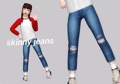 skinny jeans | Patreon Sims 4 Kids Cc, Ts4 Kids, Boy Jeans Outfit, Sims 4 Cc Patreon, Girls Ripped Jeans, Cc Patreon, Child Shoes, Sims 4 Cc Kids Clothing, Child Clothes