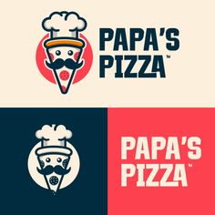 the logo for papa's pizza, which is designed to look like a chef