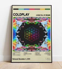 Coldplay Album Cover Wall Poster - Poster Kingz Coldplay Album Cover, Coldplay Albums, Head Full Of Dreams, Poster For Wall, Hymn For The Weekend, Poster Tube, Aesthetic Vibes