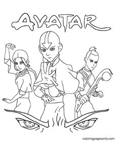 Avatar Coloring Pages The Last Airbender, Avatar Coloring Pages, Realistic Avatar, Toph Zuko, Avatar Katara, Sokka Toph, Aang Katara, Free Avatars, Kid Coloring Page