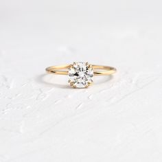 Threaded Ring, Round Cut Diamond | Melanie Casey Fine Jewelry Dainty Gold Band, Handcrafted Engagement Ring, Melanie Casey, Gold Set, Necklace Sizes, Solitaire Engagement, Round Brilliant Cut Diamond, Round Cut Diamond, Solitaire Engagement Ring