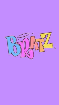 the word bratz on a purple background