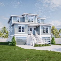 this is an artist's rendering of a two - story house in the florida keys