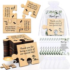 the wooden puzzles are filled with personalized messages