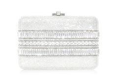 Judith Leiber Slim Slide Gems Clutch Judith Leiber Couture, Handbag Patterns, Judith Leiber, Shoulder Chain, Wow Factor, Silver Crystal, Metallic Leather, Chain Styles, Evening Bags