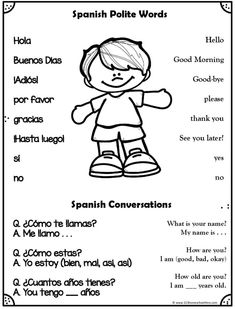 the spanish worksheet for children to learn how to spell and use it as an activity