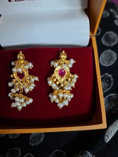 Muvvala Earrings Gold, Muthyam Earrings Gold, Makarakundanalu Designs, Small Earrings Gold, Gold Jewelry Outfits