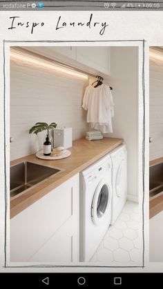 the laundry room is clean and ready for us to use in their home or apartment