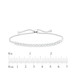 Achieve an elegant look with the timeless design of this certified lab-created diamond bolo bracelet in white gold. Crafted in 14K white gold Each lab-created diamond in this shimmering row is artfully set to enhance size and sparkle. Dazzling with 1-1/2 cts. t.w. of certified lab-created diamonds, each boasting a color rank of F and clarity of SI2 Includes certification card This wheat chain bracelet adjusts up to 9.5 inches in length and secures with a bolo clasp and ball ends. Diamond Tennis Bracelet With Adjustable Chain For Formal Events, Formal Diamond Tennis Bracelet With Adjustable Chain, Diamond Tennis Bracelet With Adjustable Chain For Anniversary, Classic Tennis Bracelet With Adjustable Chain, Anniversary White Gold Tennis Bracelet With Adjustable Chain, Adjustable Brilliant Cut Diamond Bracelet In White Gold, Formal Adjustable Diamond Bracelet With Prong Setting, Classic White Gold Tennis Bracelet With Adjustable Chain, Adjustable Timeless Diamond White Bracelet