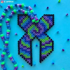 Excision Perler, Festival Kandi, Rave Perler, Bass Canyon, Kandi Necklace, Pony Bead Projects, Rave Kandi, Rave Ideas, Perler Designs