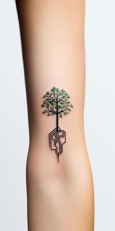 Tree Forearm Tattoo, Geometric Tattoo Tree, Half Sleeve Tattoo Stencils, Tech Tattoo, Alchemy Tattoo, Cyberpunk Tattoo, Dna Tattoo, Armband Tattoo Design