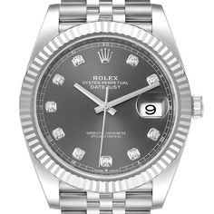 Rolex Datejust 41 Steel White Gold Diamond Mens Watch 126334 Unworn | SwissWatchExpo Diamond Watches For Men, Swiss Watches